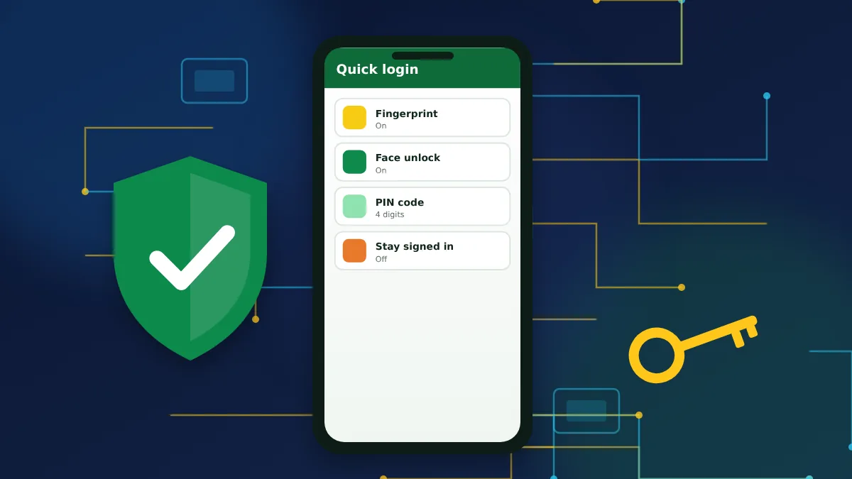 Phone screen with fingerprint, face unlock and PIN options switched on